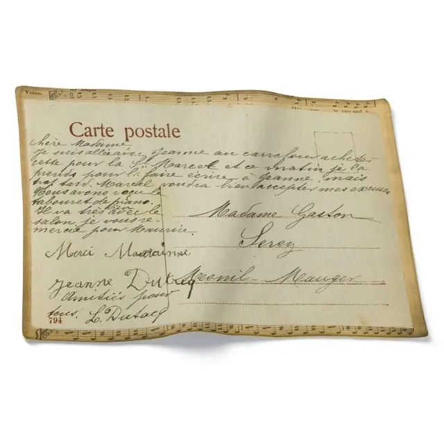CEVAN Mantel Individual Lino Impermeable Tapete Lavable Maquina Postal de Arte Antiguo Juego de 1, Esterilla Cuadrado Ecológico para Una Decoración Sostenible del Hogar, 21x32cm