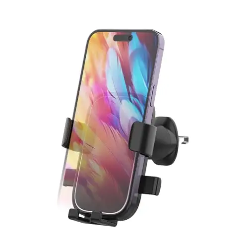 GRIFEMA Soporte Móvil Coche para Rejilla de Ventilación con Cierre Automático, Rotación 360°, Uso con Una Mano, Compatible con Teléfonos de 4,7 a 7 Pulgadas con Funda