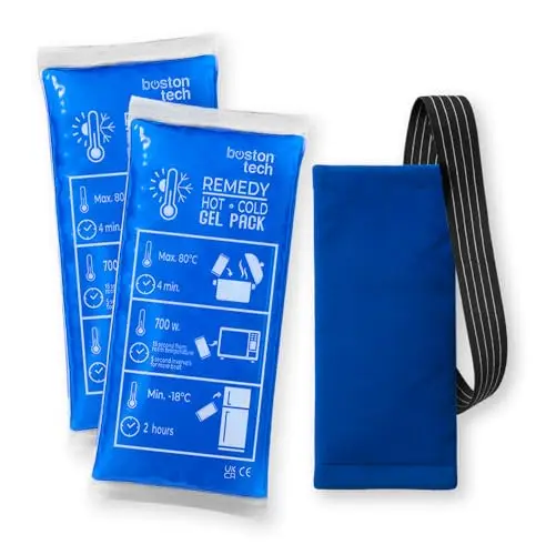Boston Tech REMEDY Bolsa de Gel Frío y Calor con funda multiposición | Terapia frío-calor ideal para lesiones, recuperación muscular, fisioterapia y uso doméstico (Pack de 2)