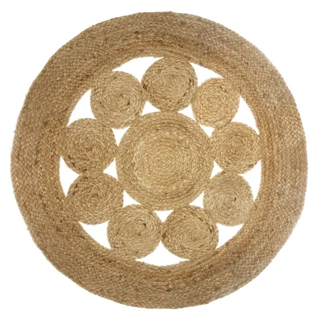 Atmosphera - Alfombra Calada 'Esra' en Yute D. 80 cm