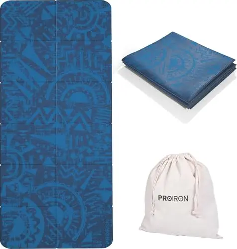 PROIRON Esterilla Yoga Plegable, Colchoneta de Yoga PVC Antideslizante 2MM de Grosor Fácil de Doblar para Fitness Yoga Ejercicio Pilates Deportes, 173x61CM