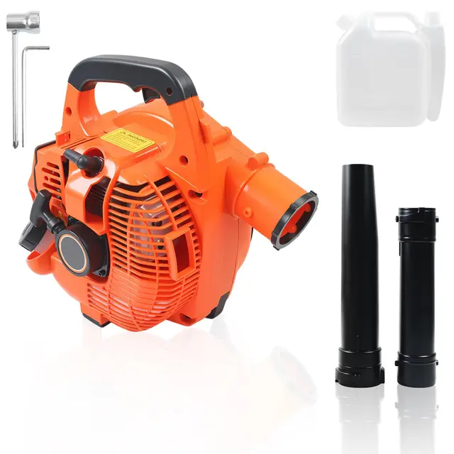 Soplador de Hojas Inalámbrico, Motor de 26cc de 2 Tiempos Refrigerado por Aire, Soplador de Hojas de Gasolina Portátil Ligero de Mano, Sopladores Portátiles de Nieve y Césped con Aspiradora