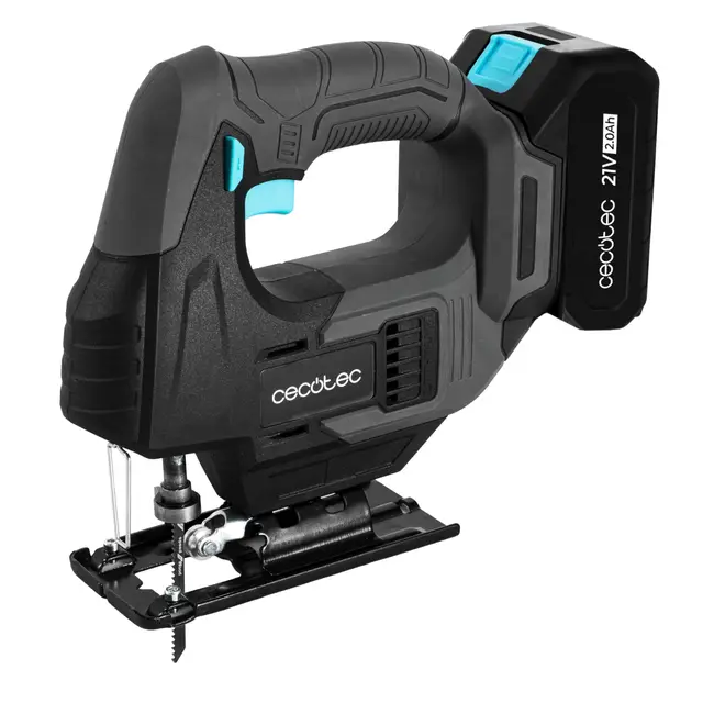Cecotec Sierra de Calar Batería MultiCut 500 Vision Liberty. Caladora Inalámbrica con Batería NEX21 V 2 Ah de 21V, 0-2400rpm, Cambio Mandril sin Llave, Láser Guía, Luz LED, 8 Sierras y Regla Guía