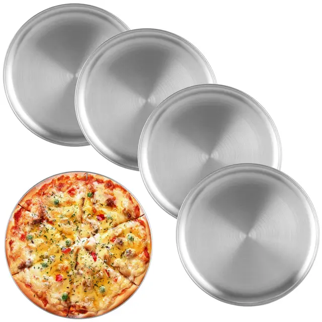 lopyxbr juego de 5 bandejas pizza acero