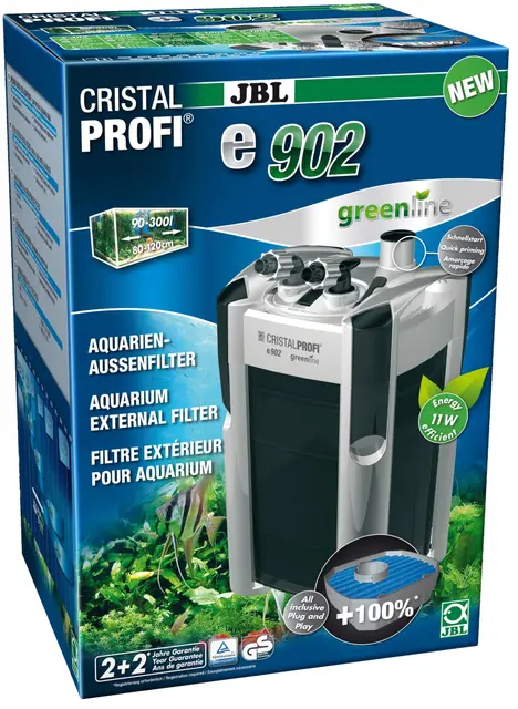 JBL CRISTALPROFI e902 greenline - Filtro externo para acuarios de 90 a 300 litros