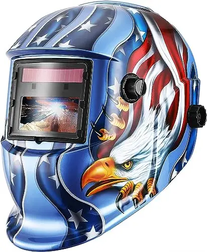 Deko Careta Soldar de Color Verdadero, Grande Pantalla Grande Casco de Soldador Oscurecimiento Automático Energía Solar, Trabajar Largas Horas, Batería Intercambiable