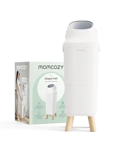 momcozy Papelera Pañales Bebe para Control de Olores, Basura Pañales Bebe de Gran Capacidad con Ventana Amplia de Visualización, Cierre de Seguridad Infantil, Compatible con Bolsas de Basura Estándar