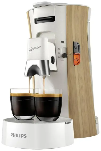 PHILIPS SENSEO Select Máquina de café de almohadilla, función Intensity Plus Memo, Crema Plus, acabado blanco seda mate (CSA240/05)