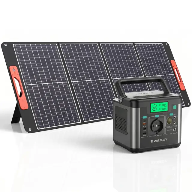 Estción de energía portátil S160 con panel solar de 100 W, generador solar de 222 Wh, salida de CA de 300 W (600 W pico), puerto USB-C de 65 W para Camping, Viajes, Pesca, RV