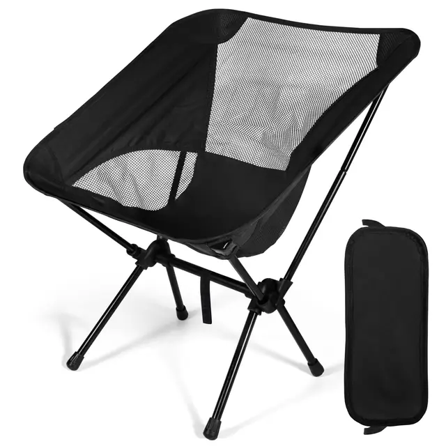 juqg silla camping plegable negra 110kg