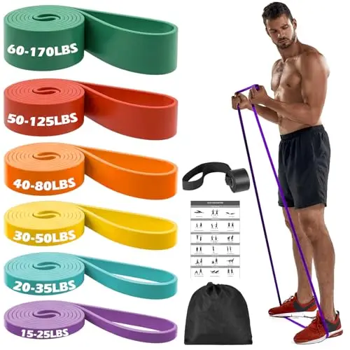 Zacro Banda de Resistencia - Bandas Elasticas de Fitness para Entrenamiento de Fuerza, Estiramiento, Pilates, Yoga, Levantamiento de Pesas, Entrenamiento de Resistencia
