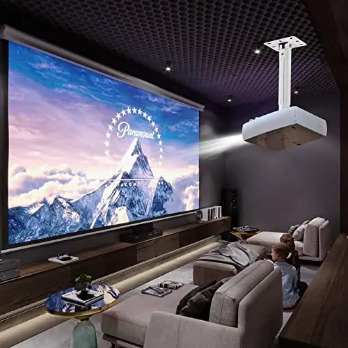 suptek Soporte Proyector Techo y Pared Universal: Soporte 3 en 1 con Brazo Extensible 21-54cm, Carga Máx. 13.6kg, Inclinación ±90° y Rotación 360°, Acero Robusto, Blanco, PR05W