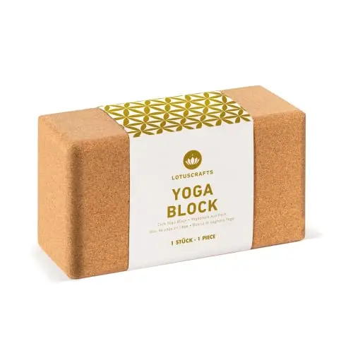 Lotuscrafts Supra Grip - Ladrillo de corcho para yoga, hecho ecológico, corcho natural de Portugal, bloque de yoga, bloque de yoga, ladrillo de yoga