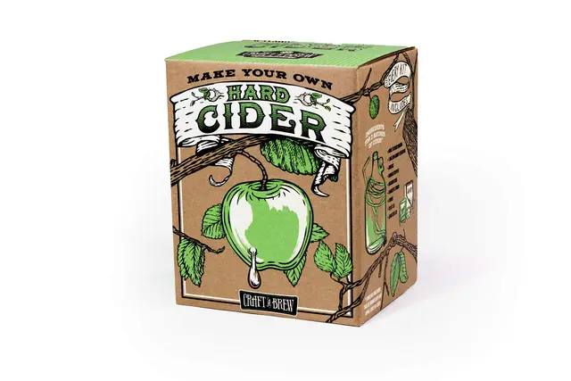 Craft A Brew Kit de Sidra Dura; Kit para hacer cerveza; Haz tu propia cerveza artesanal; Equipos y Suministros Completos; Kit de elaboración de cerveza casera de inicio; 1 galón