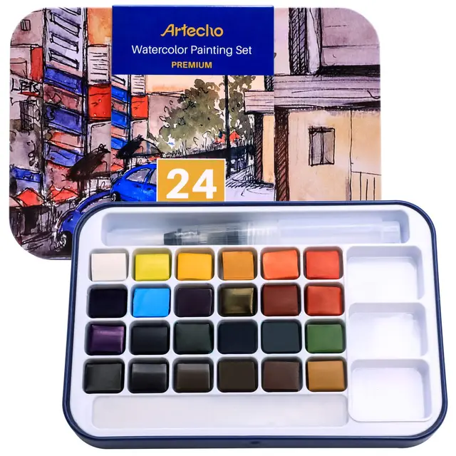 artecho acuarelas profesionales 24