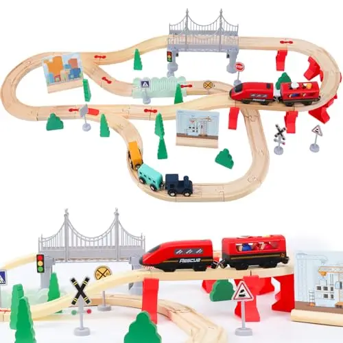 lzdmy wk001 tren de madera 72 piezas