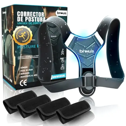 SUPER Corrector Postura Espalda | Corrector de Postura Ajustable Hombre y Mujer | Espalda Recta | Espaldera | Transpirable + 4 Almohadillas | Discreto Bajo la Ropa | TALLA ÚNICA