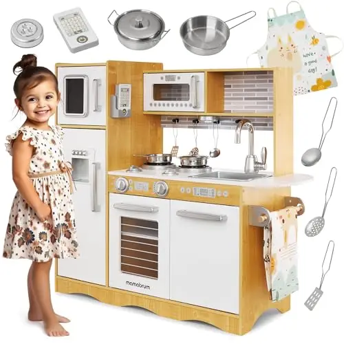 mamabrum cocina juguete madera con led