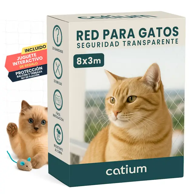 Red Para Gatos Terraza 8x3m Seguridad Transparente Ideal Balcon Ventana Tragaluces Proteccion Exterior Interior Malla Antidesgarro Duradera Kit Completo Montaje Cuerda Ganchos Bridas Juguete Regalo