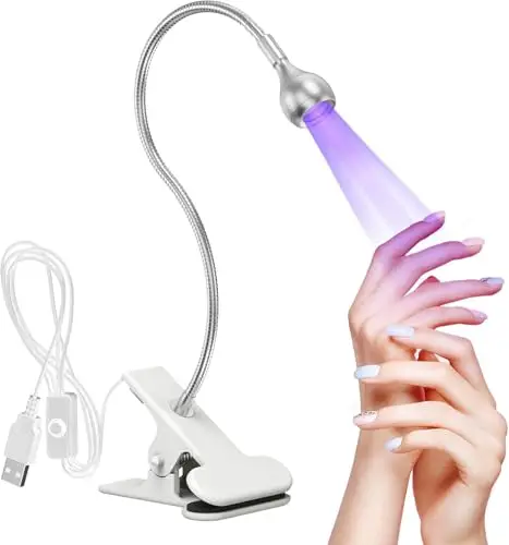 Lámpara UV para Uñas Gel 5W Mini Secador de Uñas Lámpara UV para Uñas Gel Instalación Profesional Lámpara UV con Cabeza Giratoria 360 Grados para Manicura Dedos Secos
