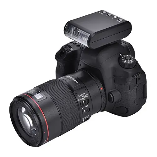 Topiky Luz de Flash de Mini cámara, Accesorio de fotografía portátil con Montura de Zapata en la cámara y Flash Esclavo, Sensor de pre-Flash automático, para videocámara con cámara Digital