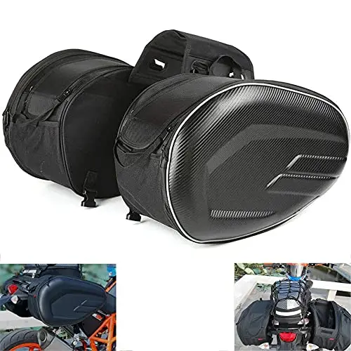 MIHUNTER Bolsas laterales para motocicleta, 36 L-58 L, impermeables, de gran volumen, para asiento trasero, multiusos, ampliables, bolsas de equipaje para moto