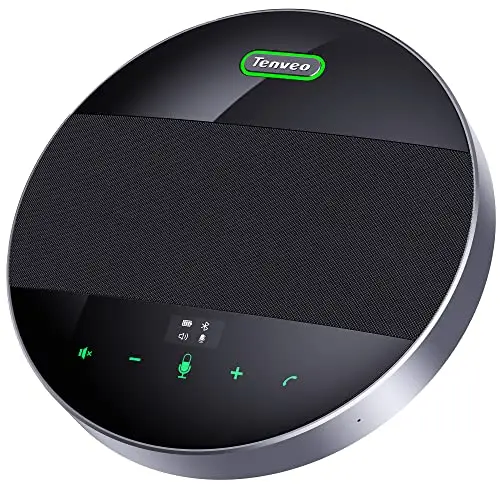 Tenveo Bluetooth Conference Speaker con micrófono USB portátil Speaker Elimina Ruido Conferencia teléfono 360 ° Recogida de Trabajo con Skype microteams para Home Office M5