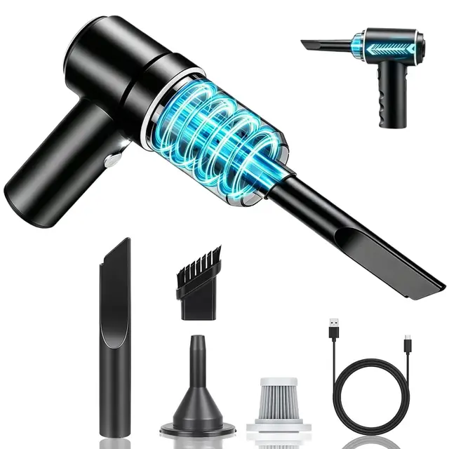 SCOVEE Aspiradora de Mano, Aspiradora portátil Recargable Mini, 22000PA Potencia, 4-en-1 Mini aspiradora de Coche,Mini Ligero, Fácil De Llevar. para Oficina, Coche, Hogar, Oficina Varios escenarios