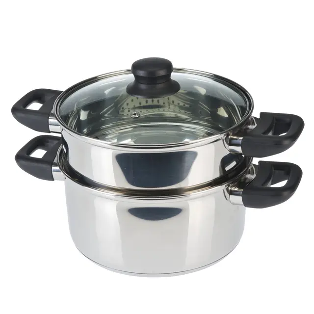 Axentia 220690 - Olla vaporera con Tapa, Acero Inoxidable, 20 cm