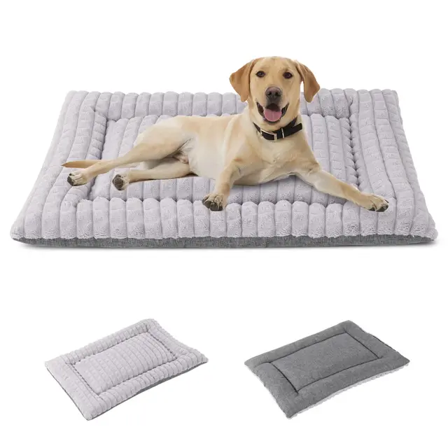 IEUUMLER Colchoneta para Perros y Gatos Cama, Cojín para Mascotas Suave cálido Lavable y Duradero de Doble Uso, Colchón para Perros Grandes y Medianos FC014 (XXL(121 * 76cm), Gris)