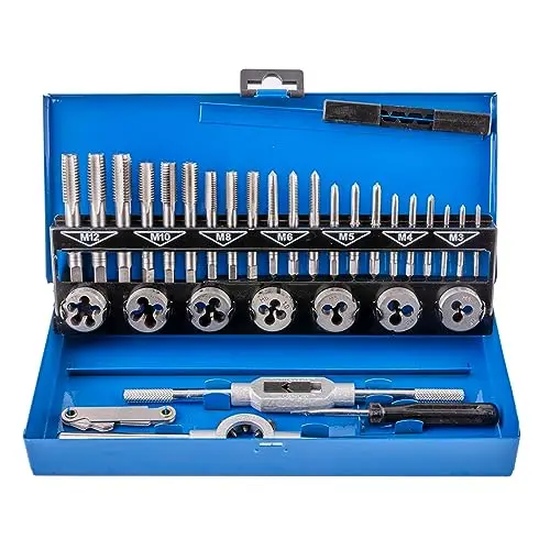 Gunpla 32 Piezas Juego de de Machos de Roscar Métrica M3-M12 Herramientas para Hacer Roscas