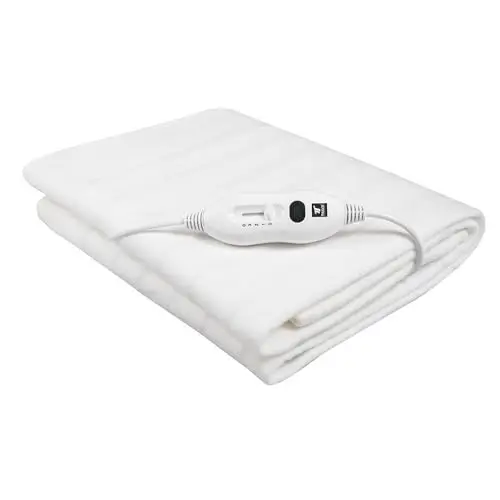 Calientacamas eléctrico en color blanco, dimensiones: 150 * 80 cm, lavable. 2 ajustes de temperatura. Potencia: 60W. THULOS TH-EB300.
