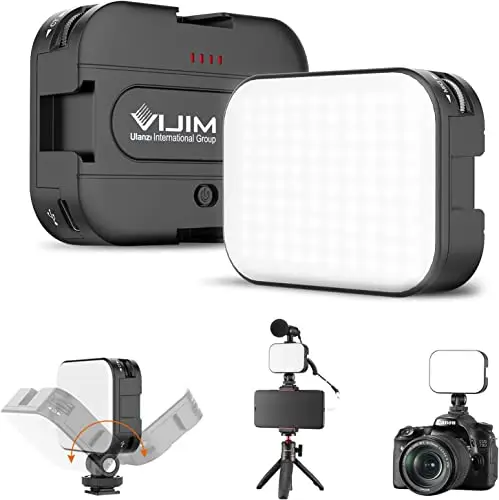 ULANZI VL100C Mini Luz de vídeo de la cámara LED USB con batería de 2000mAh, Regulable 2500-6500K con Montaje de Zapata fría, CRI95+ para Vlogging, TikTok, Fotografía Retrato