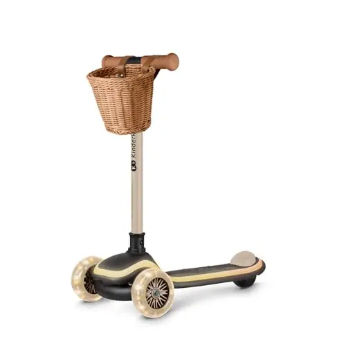 Kinderkraft RAKET - Patinete Infantil a Partir de 1 año hasta 50 kg, Scooter, Ruedas LED, Manillar Regulable en Altura, diseño Moderno, Color Beige