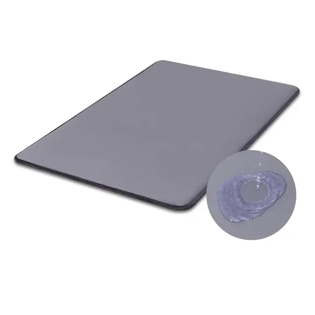 Cama Perro Verano Grande Impermeable-105x70cm,Alfombra para Perros en Cuero Artificial,Colchón Lavable & Fácil de Limpiar,Exterior Portátil & Compacto Tapete Perro,Interior & Viaje,Gris
