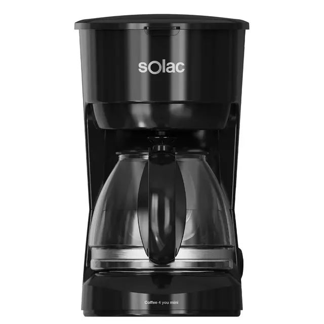 Solac – Cafetera de Goteo Coffee 4 You Mini | Jarra Cristal 0,75L | 2 a 6 Tazas | Filtro Lavable | 600W | Antigoteo automático | Placa calefactora | Negra
