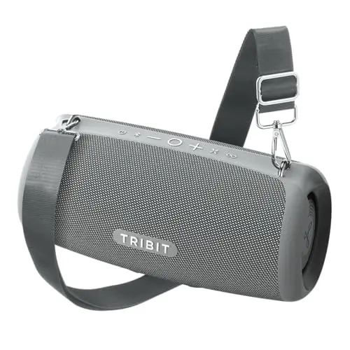 Tribit StormBox Lava Altavoz Bluetooth, Altavoz Inalámbrico Portátil de 80 W, 24 Horas de reproducción, IP67, Bluetooth 5.4, EQ Personalizado, XBass y TWS para Camping, Playa, Fiestas y Exteriores
