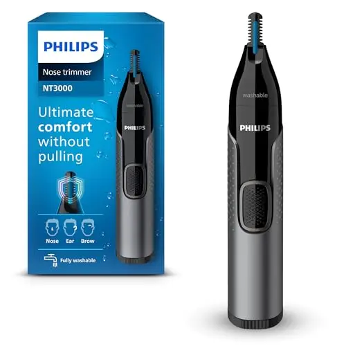 Philips Serie 3000 Recortador de vello nasal, recortador para el vello de la nariz, las orejas y las cejas con tecnología PrecisionTrim (modelo NT3650/16)