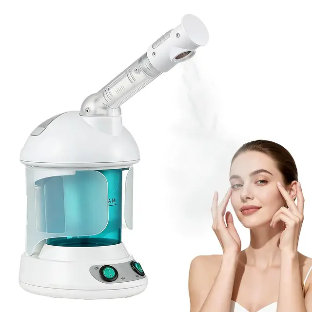 GBKDQQ Vaporizador Facial: Sauna Facial Nano Iónico, Humidificador de Aire Caliente, Vaporizador Facial Caliente, Vapor Facial para Spa Facial, Sauna Casera o de Salón, Spray Giratoria de 360°