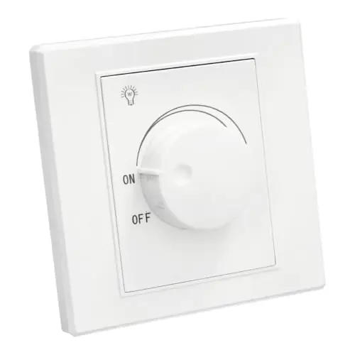 Jandei - Regulador Led potenciómetro 220V 600W TRIAC, dimmer para bombillas downlights, tiras, luces, pared, salón, oficina, casa, encender, apagar