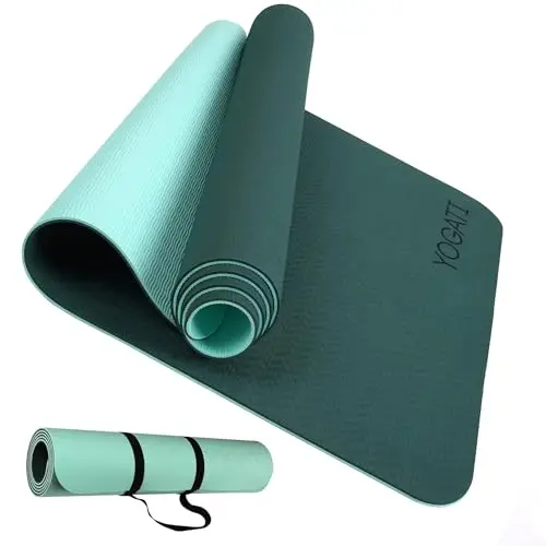 YOGATI® Esterilla Yoga Antideslizante | Colchoneta Gruesa Ideal para Fitness y Pilates | Esterilla Deporte para Ejercicio Diario | TPE Yoga Mat 183x61x0.6 cm