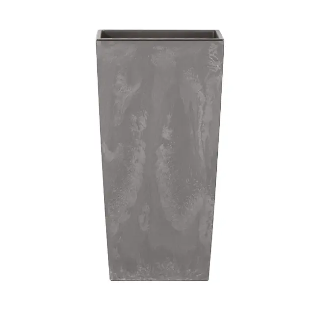 Maceta alta 11,4 l prosperplast urbi square effect de plástico con depósito en color gris claro, 37,5 (alto) x 19,5 (ancho) x 19,5 (profundo) cms