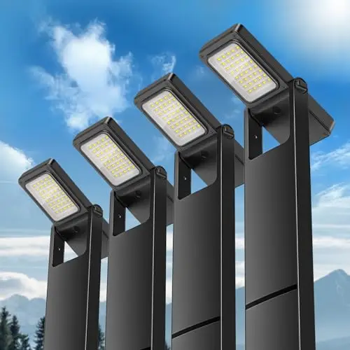 Lamparas Solares Exterior Jardin, Luces Solares Led Exterior Jardin Suelo 300LM/100LM, Baliza Solar Exterior 2500K-3500K Luz Blanca CáLida, IP65, Aptas Para Caminos Patios y CéSped (4 Piezas)