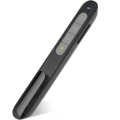 Puntero Presentaciones con Hipervínculo y Volumen, 2,4 GHz Presentador Inalambrico Pasador Diapositivas Mando Distancia Powerpoint Remote Presenter para Computadora PPT Windows Linux Vista