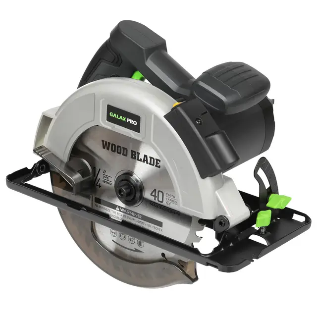 GALAX PRO 1400W Sierra Circular,6000RPM sierra circular manual con guía láser,Corte Máximo:62mm(90°) y 48mm(45°),2 Hojas de Sierra 185mm(24T&40T) para Corte de Madera/Plástico