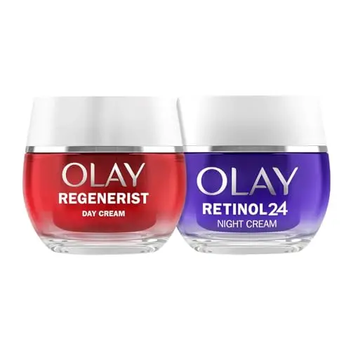 Olay Regenerist Crema Facial de Día 50ml Y Olay Retinol24 Crema De Noche 50ml. Pack De 2 Cremas Hidratantes Antiarrugas. Piel Más Firme Y Suave
