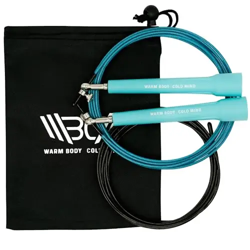 WARM BODY COLD MIND Cuerda de Saltar Ajustable para Hombres y Mujeres, Rápida para Boxeo, Levantamiento de Pesas, Gimnasio, Fitness, Interior y Exterior