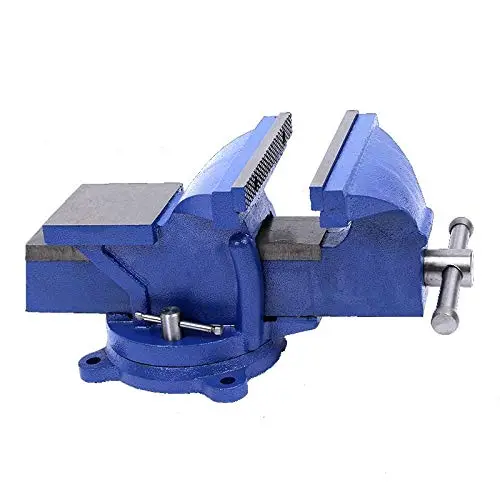 KATSU Tornillo de Banco 5" 125mm 5,2kg, Resistente de 360 Grados Base Giratoria Torno Fresadora Mesa Banco de Trabajo Abrazadera para Mecánicos e Ingenieros 402351