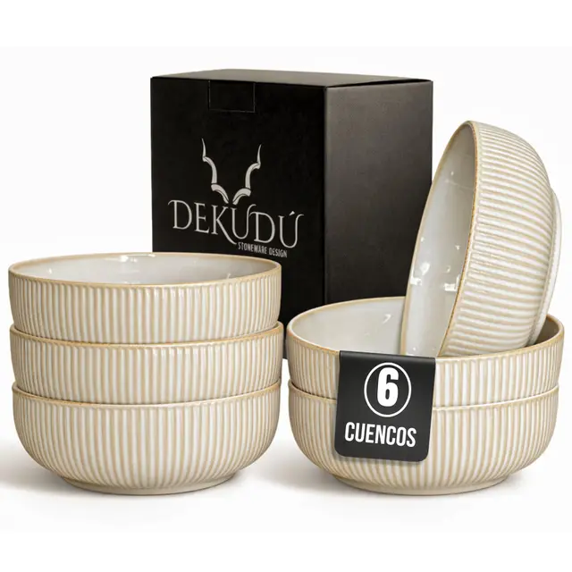 dekudù b15 cuencos sopa gres 6 piezas