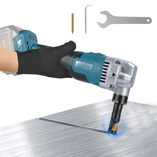 Nibbler de chapa con batería compatible con Makita 18 V, 950 W Cordless Metal Nibbler, 1900SPM Tijeras de chapa eléctricas, picadora de metal, 3 niveles ajustables al acero inoxidable, hierro